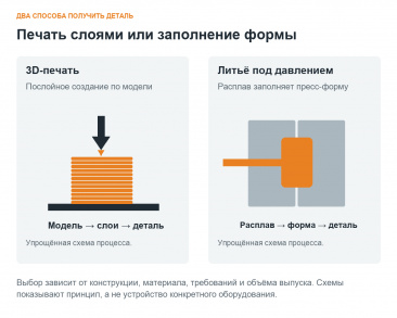 3D-печать или литьё пластмасс: что выбрать для партии деталей